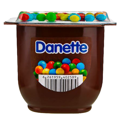تصویر  دسر شکلاتی دنت همراه با دراژه رنگی 100 گرمی