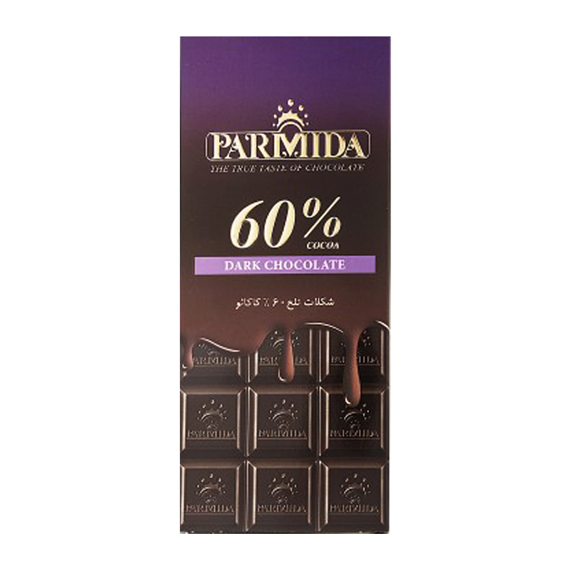 تصویر  شکلات تخته ای تلخ  60% پارمیدا 80 گرمی