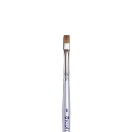 قلم موی آرایشی تخت مناسب آرایش چشم و گریم چهره گراف سایز 8 قلم موی آرایشی تخت مناسب آرایش چشم و گریم چهره گراف سایز 8