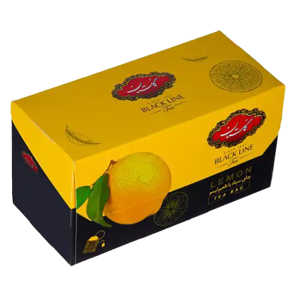 تصویر  چای کیسه ای بلک لاین گلستان با طعم لیمو بسته 25 عددی 