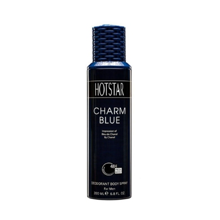 اسپری مردانه هات استار مدل شنل بلو (Charm Blue)